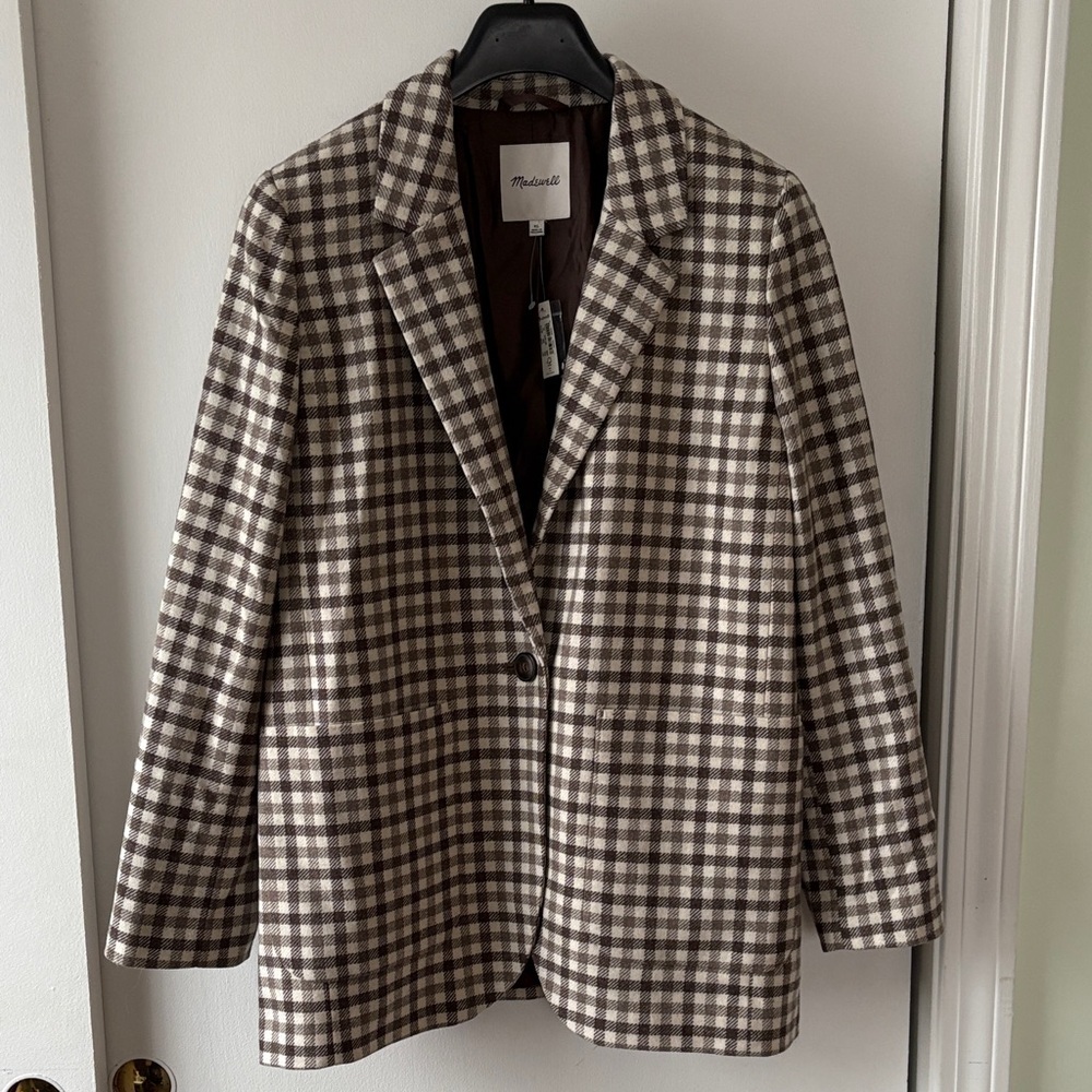 Madewell Larsen Blazer in Undyed Check XL - Picture 4 of 14